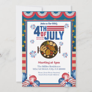 Invitación a la parrillada del 4 de julio, invitac