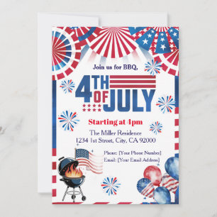 Invitación a la parrillada del 4 de julio, invitac
