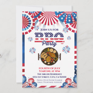 Invitación a la parrillada del 4 de julio, invitac