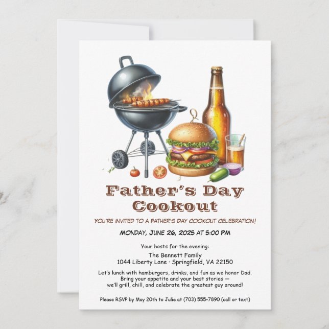 Invitación a la parrillada del Día del Padre – Ham (Anverso)