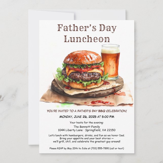 Invitación a la parrillada del Día del Padre – Ham (Anverso)