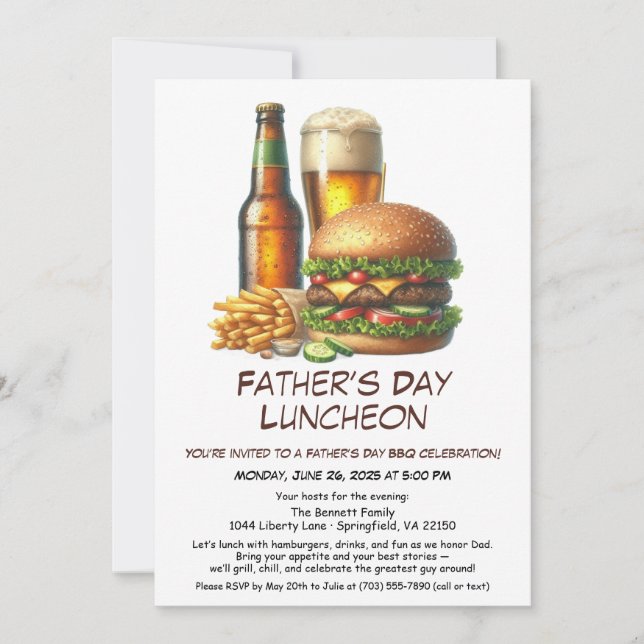 Invitación a la parrillada del Día del Padre – Ham (Anverso)