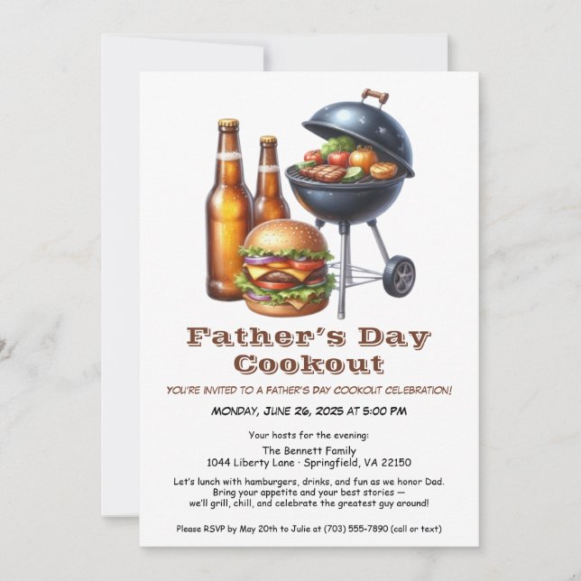 Invitación a la parrillada del Día del Padre – Ham (Anverso)