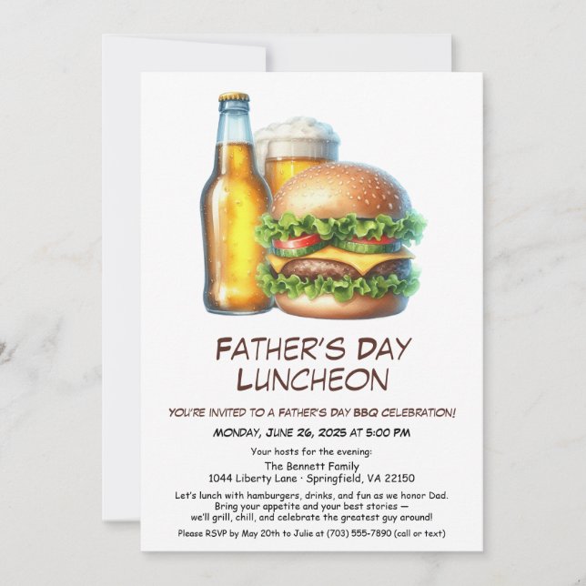 Invitación a la parrillada del Día del Padre – Ham (Anverso)