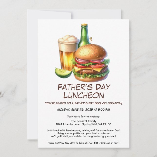 Invitación a la parrillada del Día del Padre – Ham (Anverso)
