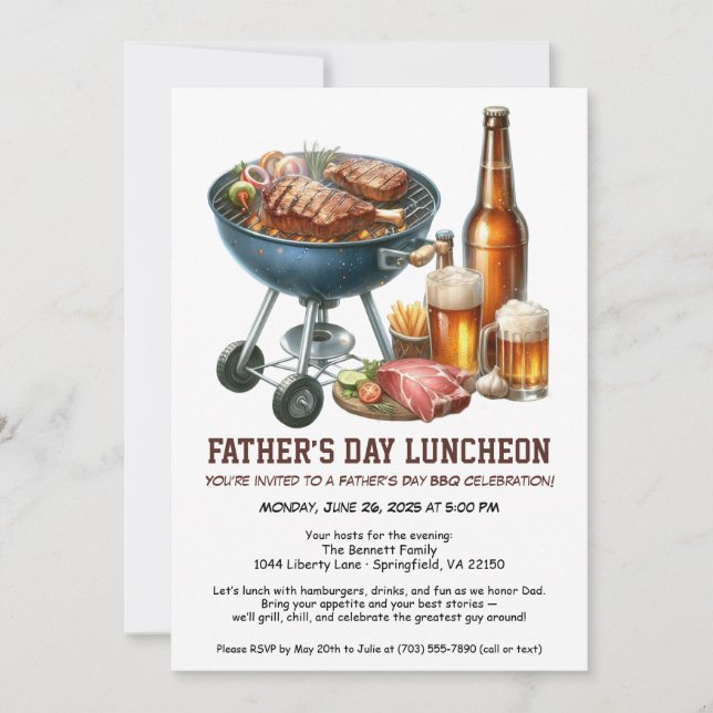 Invitación a la parrillada del Día del Padre – Ham (Anverso)