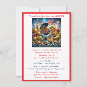 Invitación a la parrillada del día festivo patriót