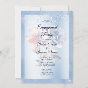 Invitación a la participación de flores azules ros