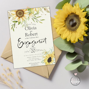 Invitación a la participación de girasoles amarill