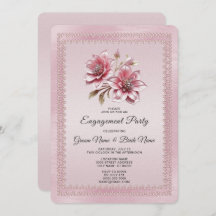 Invitación a la participación de las flores rosada