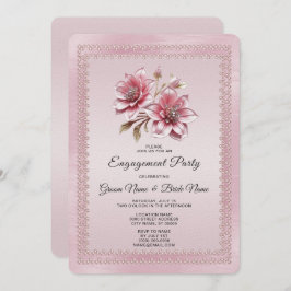 Invitación a la participación de las flores rosada