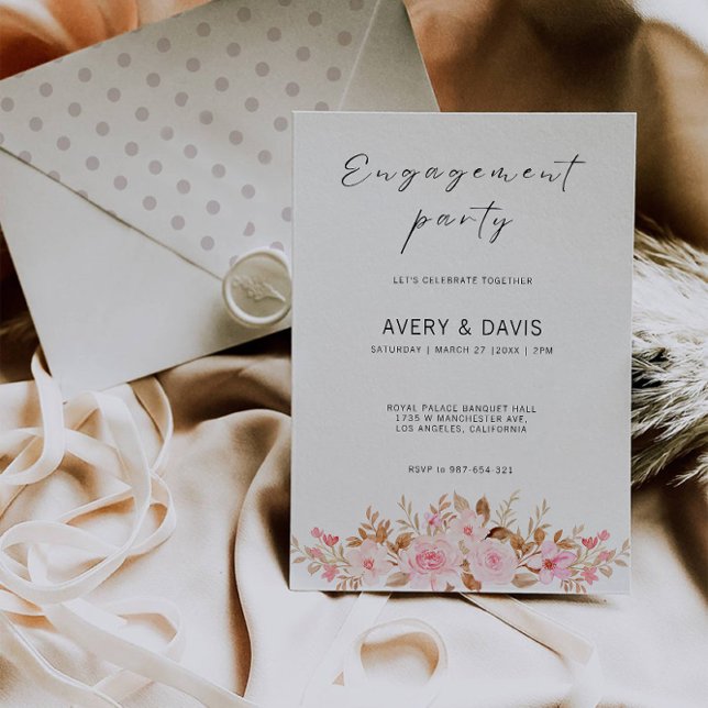 Invitación a la participación de Rosas Bodas (Rose Wedding Engagement Invitation)
