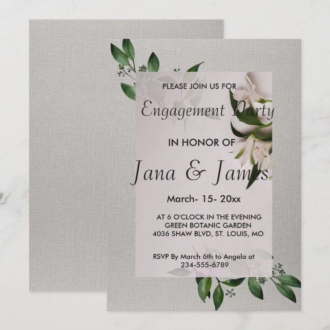 Invitación a la participación elegante (Anverso / Reverso)