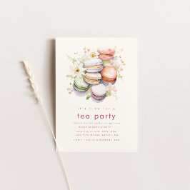 Invitación a la pastelería Tea Fiesta con Macarons