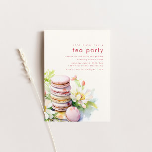 Invitación a la pastelería Tea Fiesta con Macarons