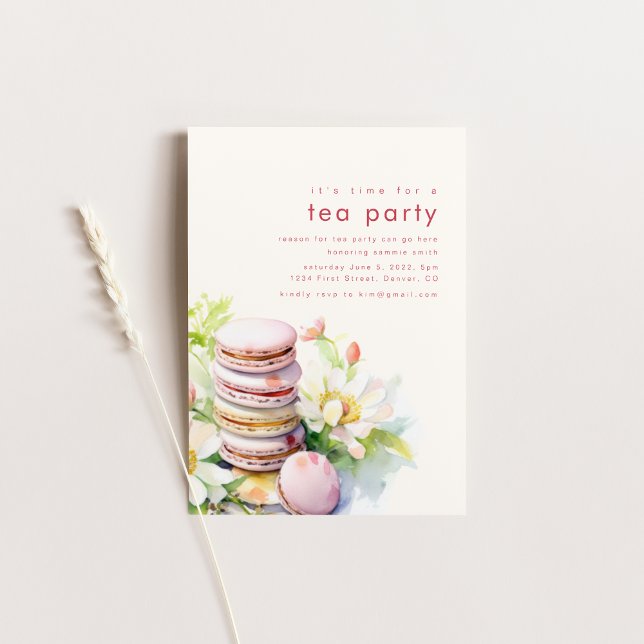Invitación a la pastelería Tea Fiesta con Macarons (Subido por el creador)