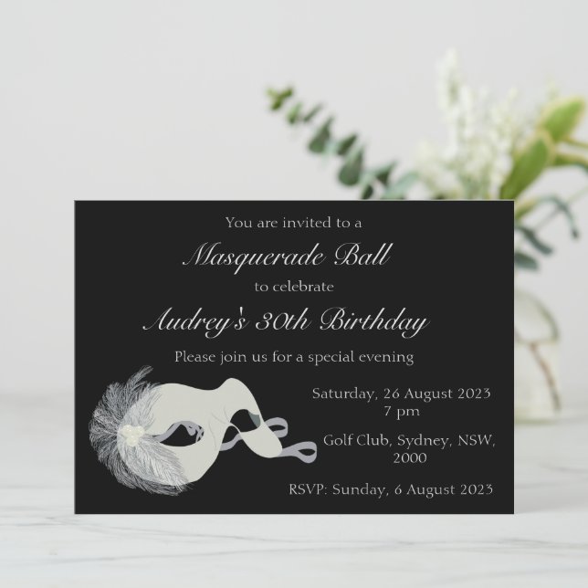 Invitación a la pelota de máscaras (Anverso de pie)