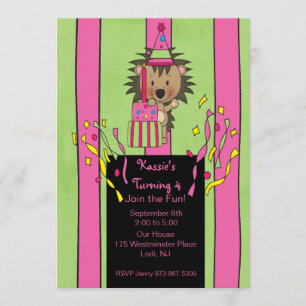 Invitación a la peluquería de cumpleaños verde y r