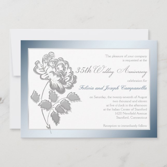 Invitación a la Peonía Plata, Blanca, a los 35 año (Anverso)