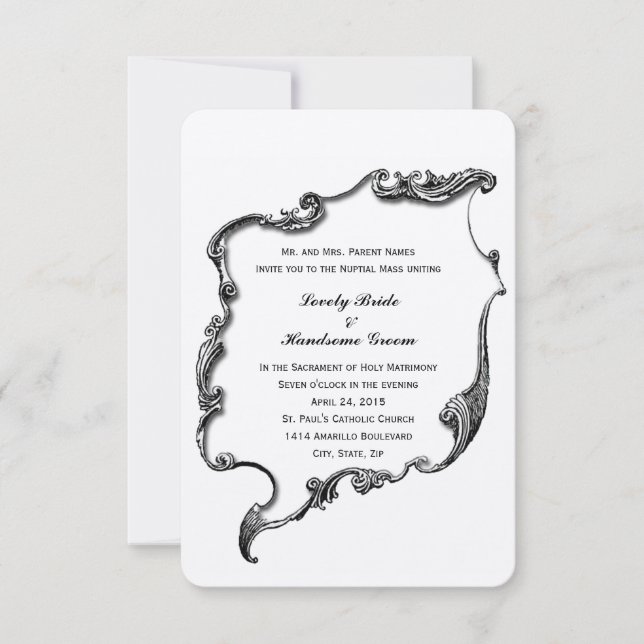Invitación a la pequeña boda de la Cruz de la Vint (Anverso)