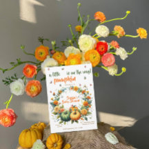 Invitación a la pequeña calabaza de Baby Shower -
