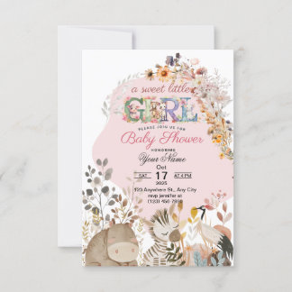 Invitación a la pequeña niña a la ducha con arco i