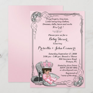Invitación a la pequeña Princesa Baby Shower, rosa