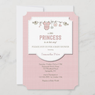 Invitación a la pequeña princesa bebé que duerme