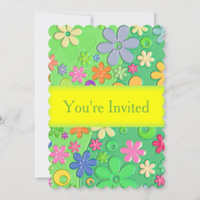 Invitación a la personalizado Fun Floral (Anverso)