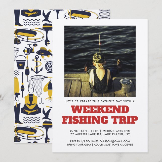 Invitación a la pesca del Día del Padre (Anverso / Reverso)