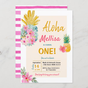 Invitación a la piña del marco de verano ALOHA