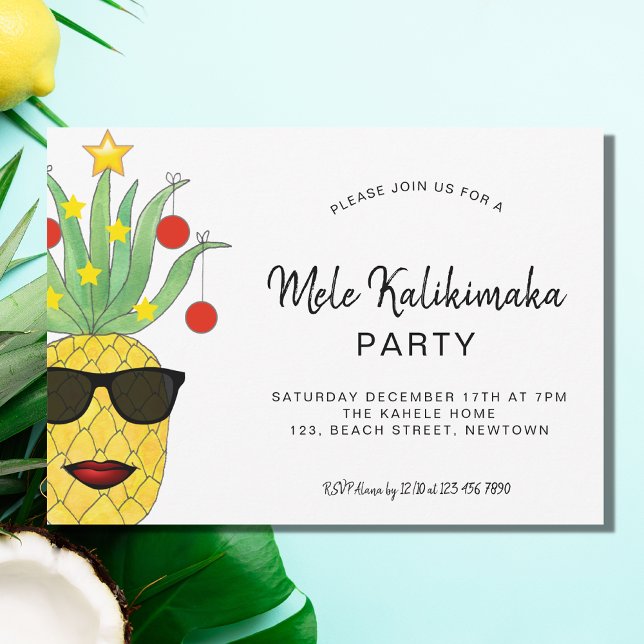 Invitación a la piña Fiesta Mele Kalikimaka (Subido por el creador)