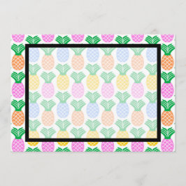 Invitación a la piña tropical en blanco