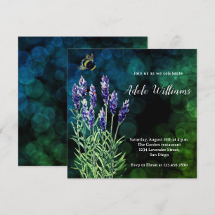 Invitación a la pintura de acuarela de lavanda