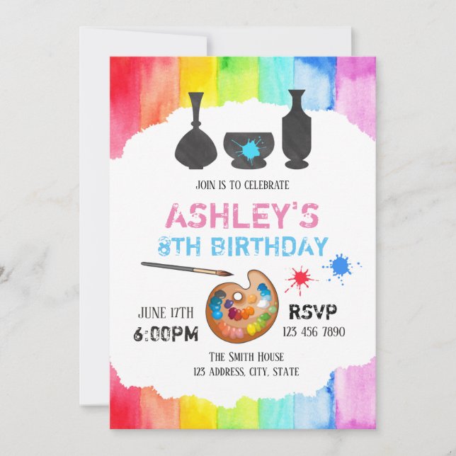 Invitación a la pintura de alfarería (Anverso)