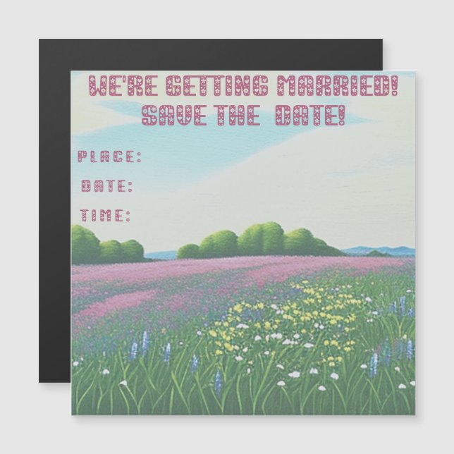 Invitación a la pintura de Boda Wildflowers (Anverso/Reverso)