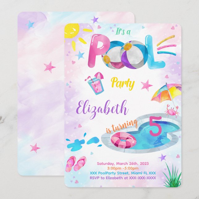 Invitación a la piscina (Anverso / Reverso)