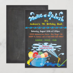 Invitación a la piscina de natalidad con globo acu