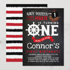 Invitación a la pizarra de cumpleaños del pirata