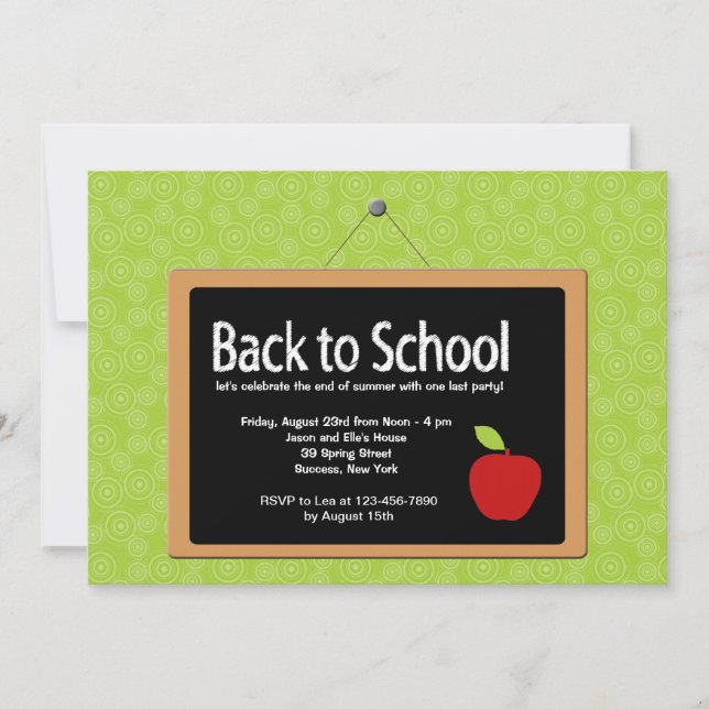 Invitación a la pizarra escolar (Anverso)
