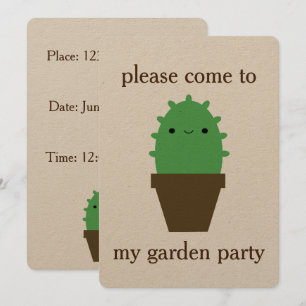 Invitación a la planta de Cute cactus kawaii