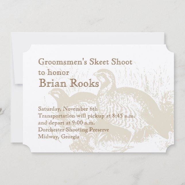 Invitación a la plantación de codorniz dorada (Anverso)