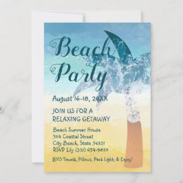 Invitación a la playa de arena y mar