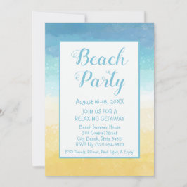 Invitación a la playa de arena y mar