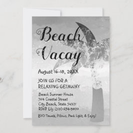 Invitación a la playa de arena y palmeras marinas