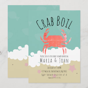 Invitación a la playa de Baby Shower Fiesta de her