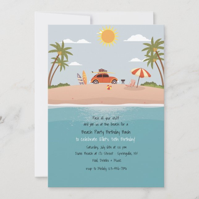 Invitación a la playa de destino (Anverso)