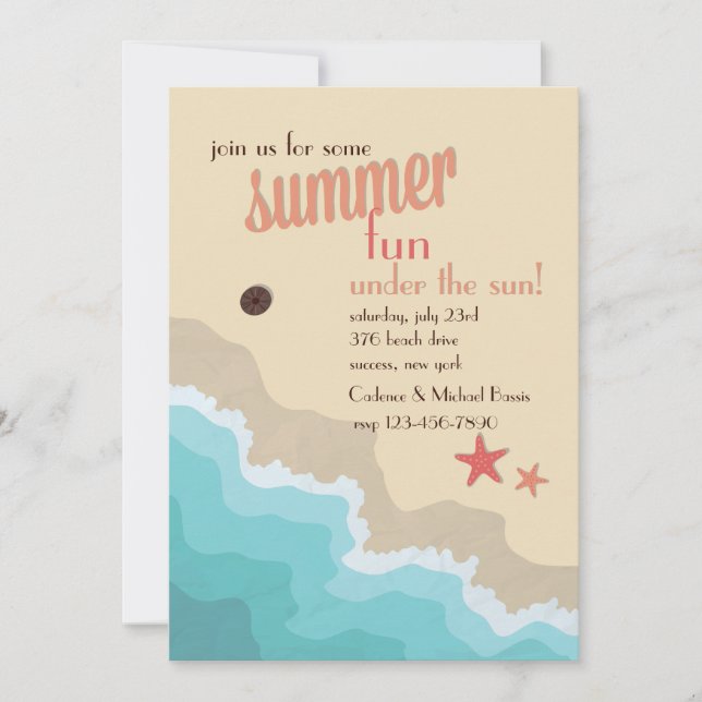 Invitación a la playa de verano (Anverso)