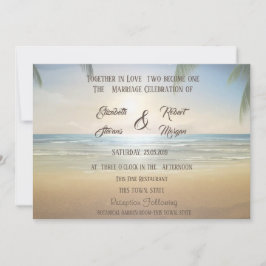 Invitación a la playa del atardecer de las palmas