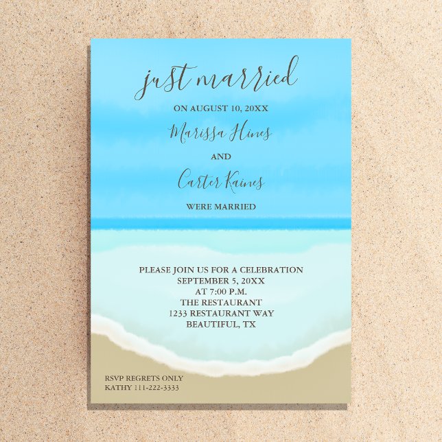 Invitación a la playa Océano acuático casada (Subido por el creador)